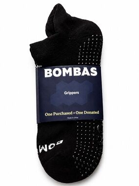 Bombas Women's Gripper Ankle Socks Black Size M NWT